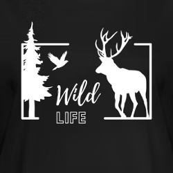 Wild Life Deer T-Shirt Black
